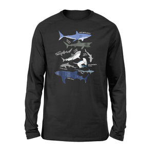 9 Types Of Sharks  - Cool Shark - Biologist Long Sleeve T-Shirt