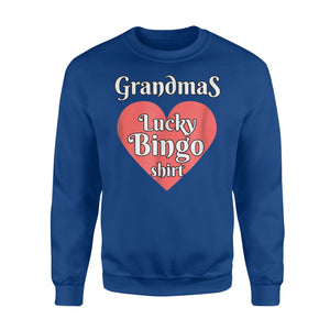 Grandmas Lucky Bingo Pretty Spring Coral Heart Sweatshirt