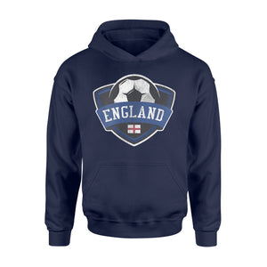 England Vintage Soccer Ball English Football Flag Hoodie