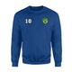 Brazil Number 10 Soccer Flag Football Sweatshirt