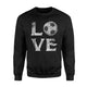 I Love Soccer   Tee Heart Ball Match Team Emoji Gift  Fleece Sweatshirt