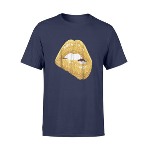 Gold Lips Sexy Kiss Black Girl Magic Queen Melanin T-Shirt