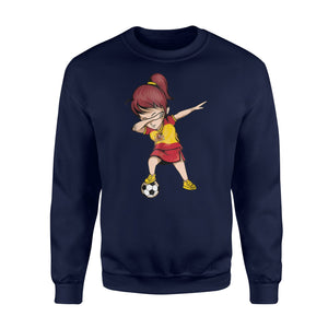 Dabbing Soccer Girl Spain Jersey - Spanish Football Sweatshirt