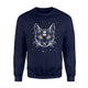 Black 3 Eyes Cat Halloween Boho Gothic Witchcraft Tattoo Sweatshirt