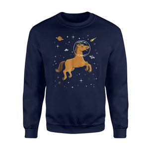 Horse In Space Cute Cartoon Equine Sweatshirt