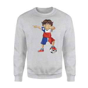 Chile Soccer Football Dab Dabbing Boy With Jersey Sweatshirt