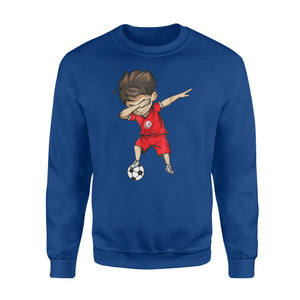 Dabbing Soccer Boy Tunisia Jersey - Tunisian Football Sweatshirt