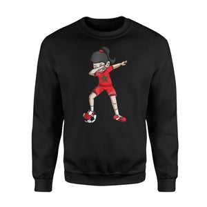 Dabbing Soccer For Girls Morocco Football Sweatshirt