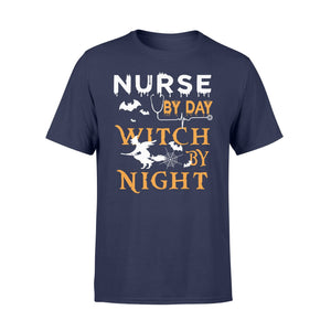 Funny Nurse By Day Witch By Night Halloween  T-Shirt