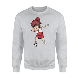 Dabbing Soccer Girl Poland Jersey - Polish Football Sweatshirt