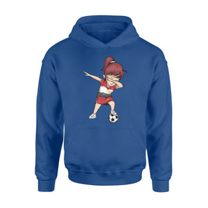 Dabbing Soccer Girl Egypt Jersey Egyptian Football Hoodie
