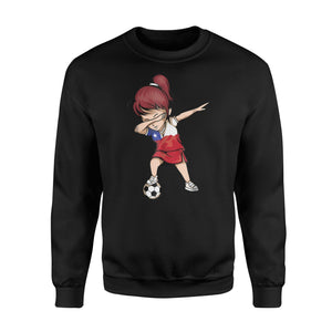 Dabbing Soccer Girl Chile Jersey - Chilean Football Sweatshirt