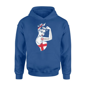 England Strong Woman Soccer Jersey Football Fan Hoodie