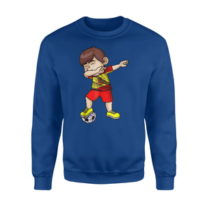 Dabbing Soccer Boy Spain Jersey Royal Spanish Football Sweatshirt