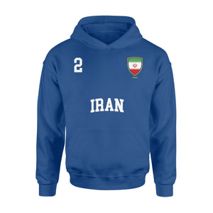Iran 2 Iranian Flag Soccer Team Football Hoodie