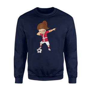 Dabbing Denmark , Soccer Girl Danish Football Flag Sweatshirt