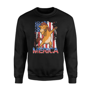 Dabbing Horse American USA Flag 4th Of July Gift Sweatshirt