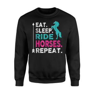 Eat Sleep Ride Horses Repeat Girls Horseback Riding Sweatshirt