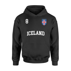 Iceland Football 8 Back Icelandic Flag Soccer Hoodie