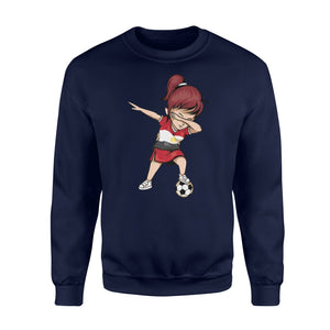 Dabbing Soccer Girl Egypt Jersey - Egyptian Football Sweatshirt