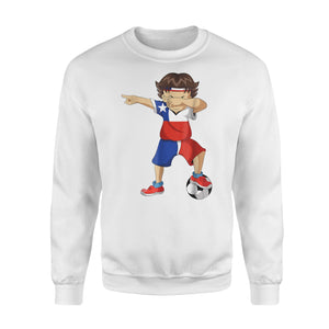 Chile Soccer Football Dab Dabbing Boy With Jersey Sweatshirt