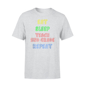 Colorful Eat Sleep Teach Second Grade Repeat Crayon T-Shirt