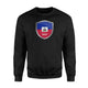 Haiti Flag Badge Soccer Fans Jersey Distressed Sweatshirt