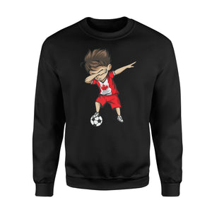 Dabbing Soccer Boy Canada Jersey  - Canadian Football Sweatshirt