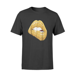 Gold Lips Sexy Kiss Black Girl Magic Queen Melanin T-Shirt