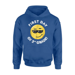 First Day Of Second 2nd Grade Emoji For Boys Girls Hoodie