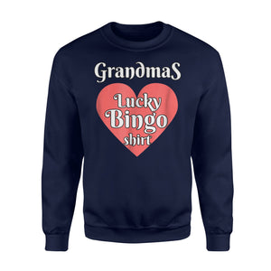Grandmas Lucky Bingo Pretty Spring Coral Heart Sweatshirt
