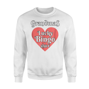 Grandmas Lucky Bingo Pretty Spring Coral Heart Sweatshirt
