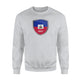 Haiti Flag Badge Soccer Fans Jersey Distressed Sweatshirt