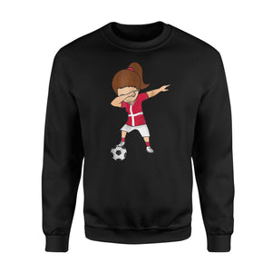 Dabbing Denmark , Soccer Girl Danish Football Flag Sweatshirt