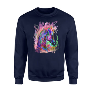 Colorful Rainbow Rave Festival Horse Head Sweatshirt