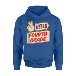 Hello Fourth Grade Peace Sign Student  Hoodie