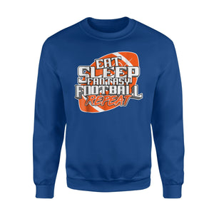 Funny Fantasy Football Draft League Eat Sleep Repeat Sweatshirt