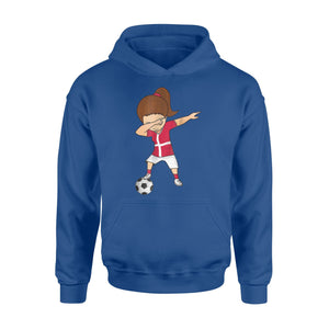 Dabbing Denmark, Soccer Girl Danish Football Flag Hoodie