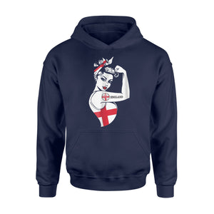 England Strong Woman Soccer Jersey Football Fan Hoodie