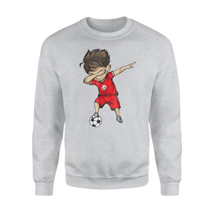 Dabbing Soccer Boy Tunisia Jersey - Tunisian Football Sweatshirt