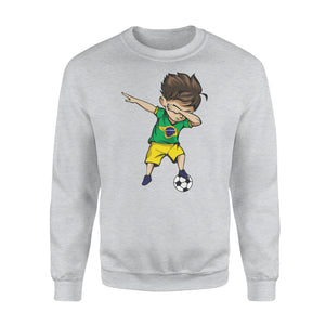 Dabbing Soccer Boy Brazil Jersey  - Brazilian Football Sweatshirt