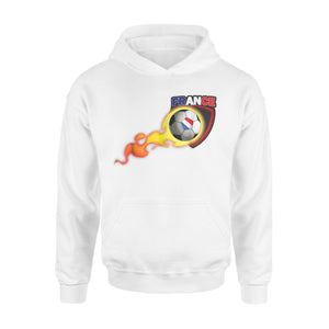 France Flaming Soccer Ball Football Hoodie
