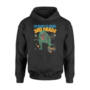 Kids I'm Ready To Crush 3rd Grade T Rex Monster Truck Hoodie