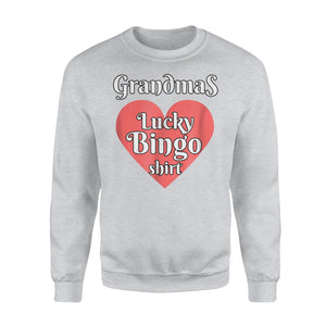 Grandmas Lucky Bingo Pretty Spring Coral Heart Sweatshirt
