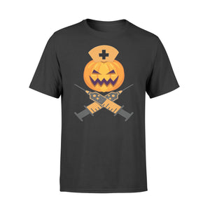 Nurse Pumpkin Syringe Halloween  T-shirt