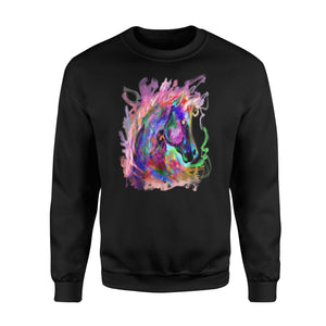 Colorful Rainbow Rave Festival Horse Head Sweatshirt