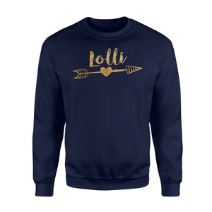 Gold Arrow Heart Lolli Funny Gift For Grandma Sweatshirt