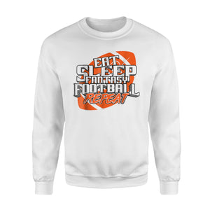 Funny Fantasy Football Draft League Eat Sleep Repeat Sweatshirt