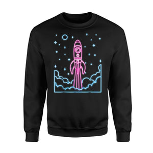 80's Neon Party Space Rocket Spaceship Costume Neon Sweatshirt