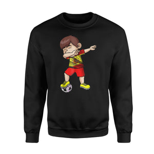 Dabbing Soccer Boy Spain Jersey Royal Spanish Football Sweatshirt